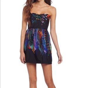 Roxy Abstract Print Strapless Dress (Petite)